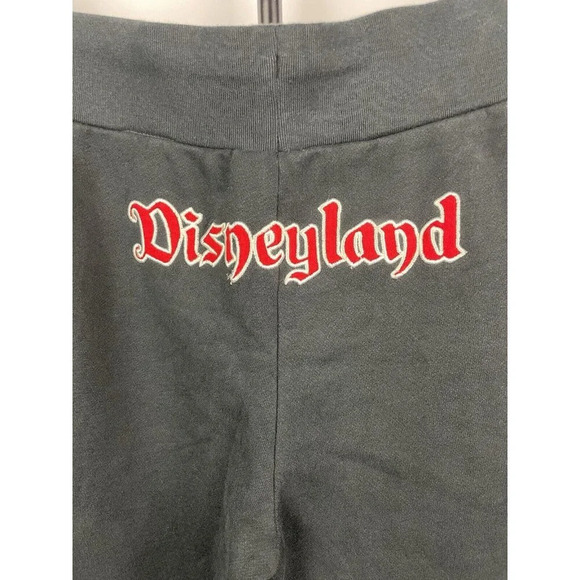 Disney Parks Disneyland 55 Mickey Black Crop Embroidered Back Sweatpants Sz L - Picture 4 of 5